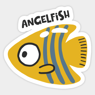 Cartoon Angelfish Illustration Sticker